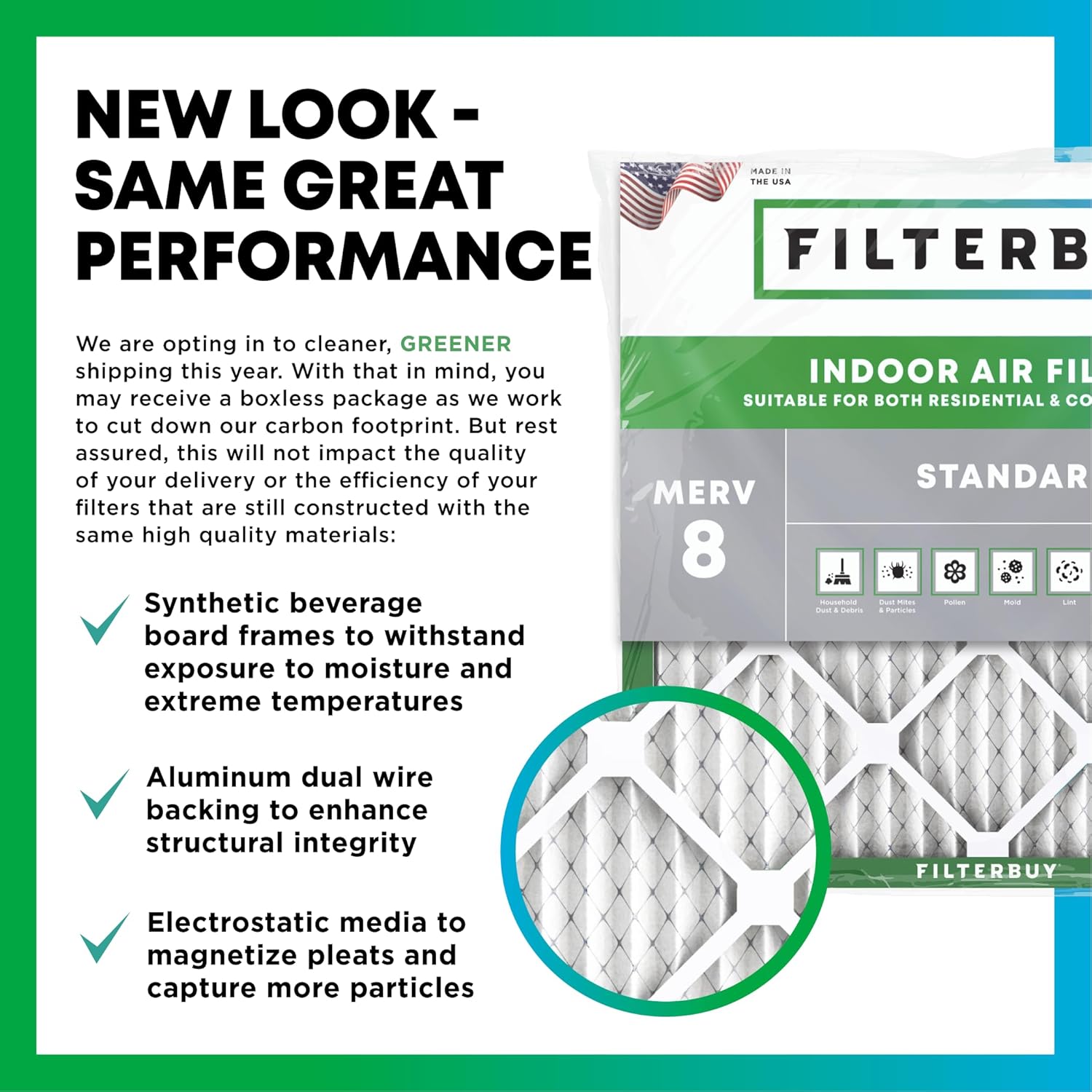 Filterbuy 14x30x2 Air Filter MERV 8 Essential Dust & Allergy Defense (4-Pack), Electrostatic Pleated HVAC AC Furnace Filters Replacement (Actual Size: 13.50 x 29.50 x 1.75)